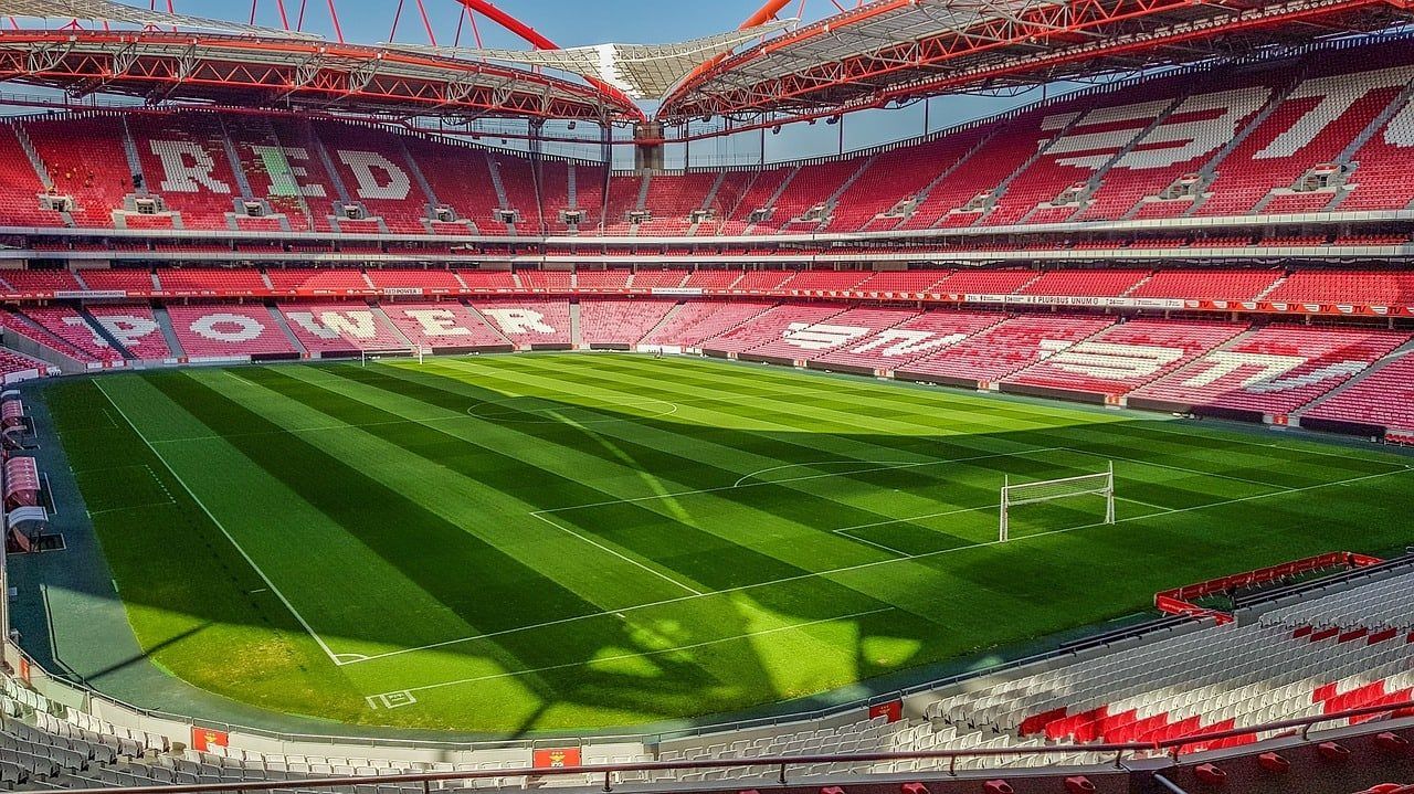 The red tiers of Benfica's Estádio da Luz in Lisbon